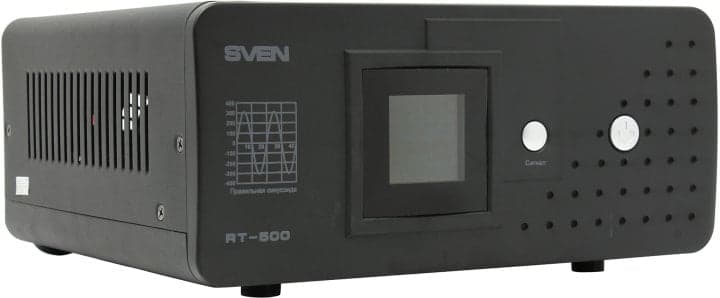 UPS 500VA SVEN <RT-500 Black> LCD, 1 евро розетка, без АКБ