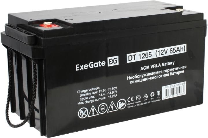 Аккумулятор ExeGate DT 1265 (12V, 65Ah) для UPS <EX282980RUS>