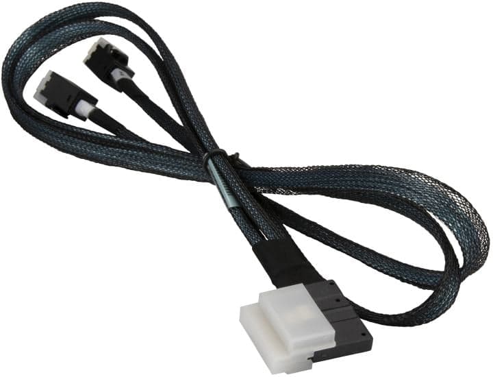 SuperMicro <CBL-SAST-0826> Кабель SFF-8654 (x8)->2xSFF-8643 0.7м
