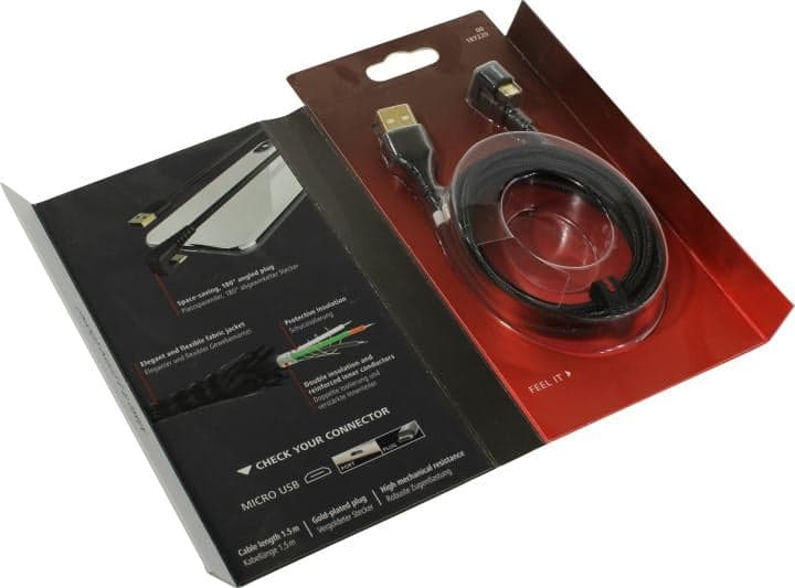 Hama <187220> Кабель USB AM-->micro-B "Gamer" 1.5м U-образный