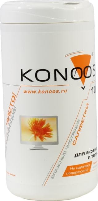Konoos <KBF-100> Влажные чистящие салфетки для экранов (100 шт)