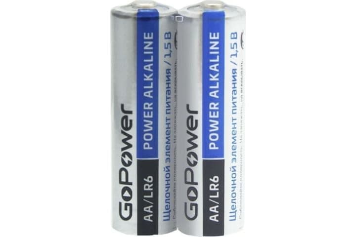 GoPower 00-00015599 Батарейка GoPower LR6 AA Shrink 2 Alkaline 1.5V (2/40/800) коробка (40 шт.)