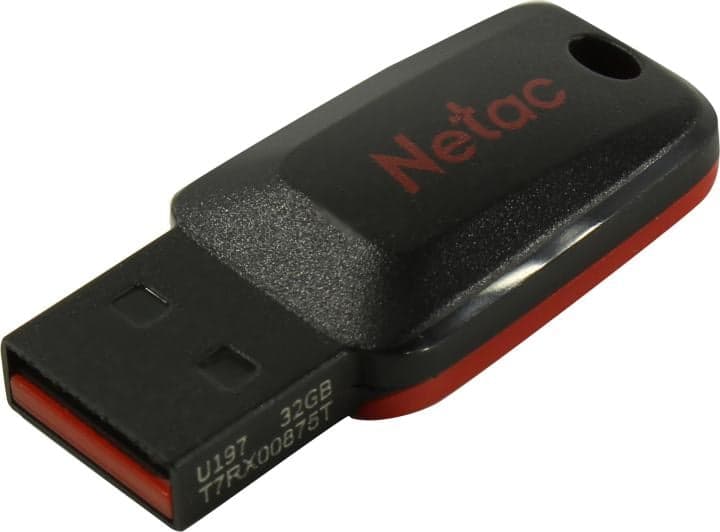 Netac <NT03U197N-032G-20BK> USB2.0 Flash Drive 32Gb (RTL)