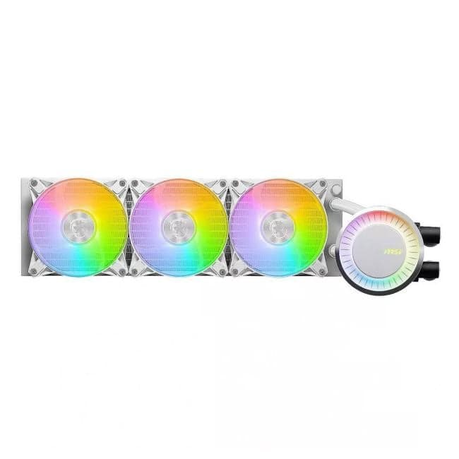 MSI MAG CORELIQUID E360 WHITE (4пин, 115x/1200/1700/1851/TR4/AM5/AM4, 11.2-32.5дБ, 600-1800об/мин, вод. охл.)