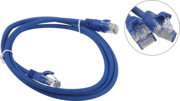 Cabeus <PC-UTP-RJ45-Cat.5e-1.5m-BL-LSZH> Patch Cord UTP кат.5e LSZH, 1.5м, синий <9530c>