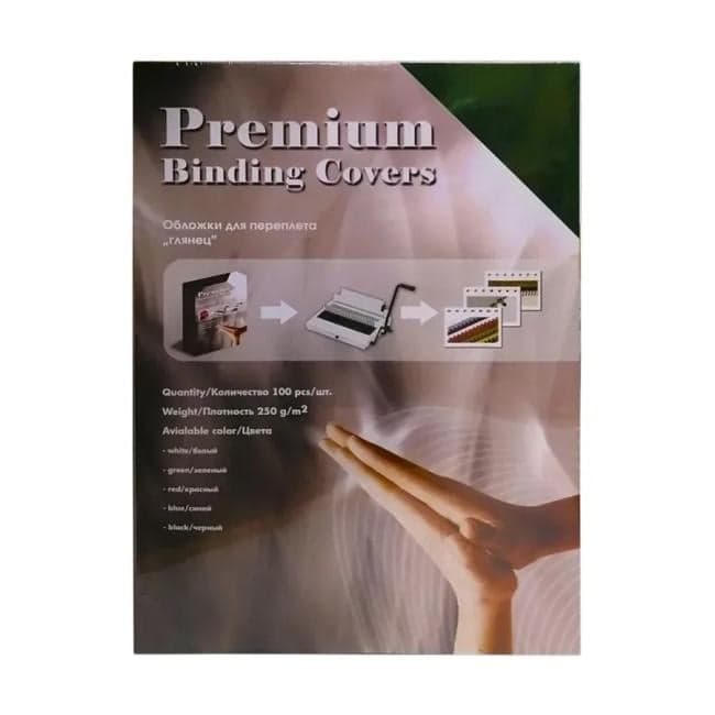 GBKA400250 Обложки Office Kit, А4, картон, глянец, черный, 250 г/кв.м, 100 шт.