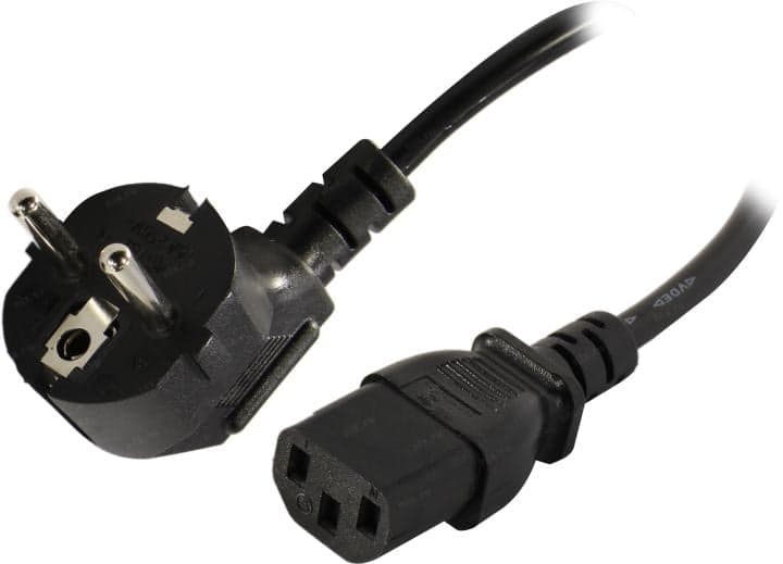 Telecom <TY021-CU0.5-1.8м> Кабель компьютер - розетка 220V 1.8мЕвропейский стандарт, Г-образный