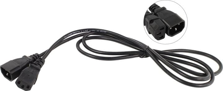 Telecom <TP020-IEC320-C13/C14-BK-1.8м> Кабель UPS -> устройство 220V (IEC-320-C13--> IEC-320-C14) 1.8м