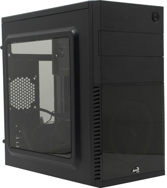 Minitower Aerocool <CS-105 Blue> MicroATX без БП, с окном