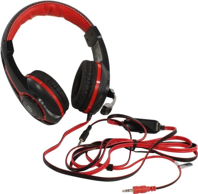 Наушники с микрофоном OKLICK HS-L200 <Black-Red> (шнур 2.2м) <359484>