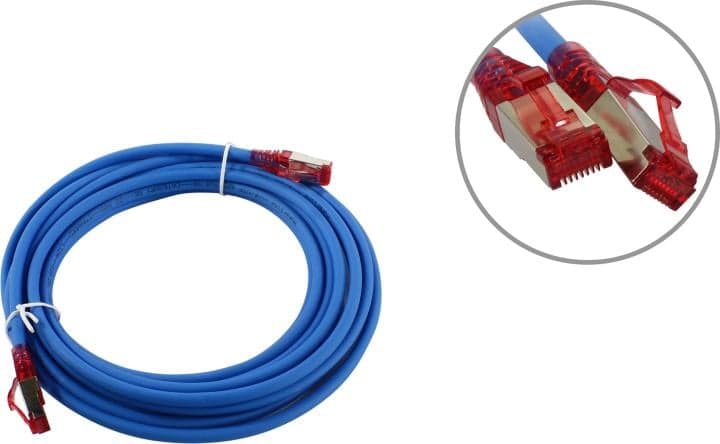 Hyperline <PC-LPM-STP-RJ45-RJ45-C5e-5M-LSZH-BL> Patch Cord FTP кат.5e LSZH, 5м, синий
