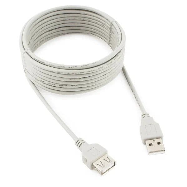 CC-USB2-AMAF-15-N Кабель-удлинитель USB2.0 Cablexpert CC-USB2-AMAF-15-N, AM/AF, медь, Pro, 4.5м, серый, пакет