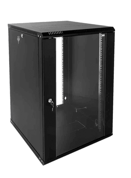 ЦМО ШРН-Э-18.500-9005 Шкаф 19" настенный разборный, 18U 600*520, дверь стекло, чёрный
