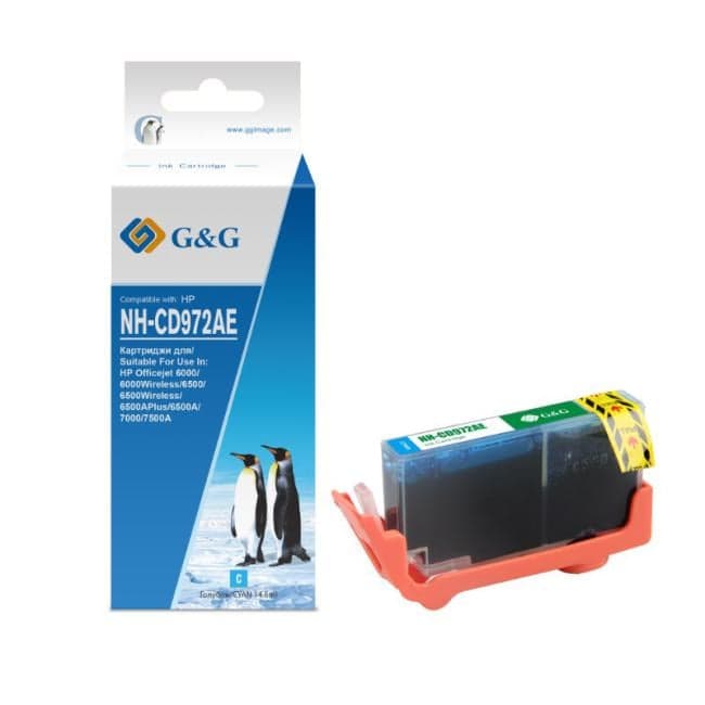 Картридж струйный G&G GG-CD972AE голубой (14.6мл) для HP Officejet 6000/6000Wireless/6500/6500Wireless