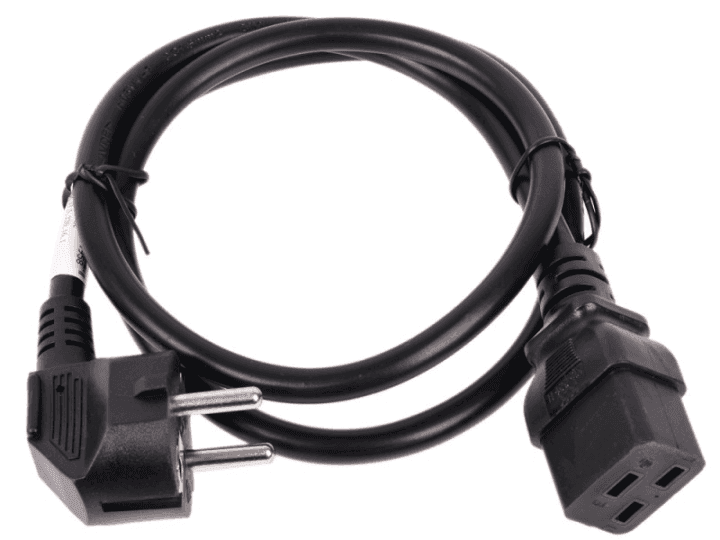 LAN-PP19/SH-2.0-BK Шнур питания C19-Schuko прямая, 3х1.5, 220В, 16А,черный, 2 метра