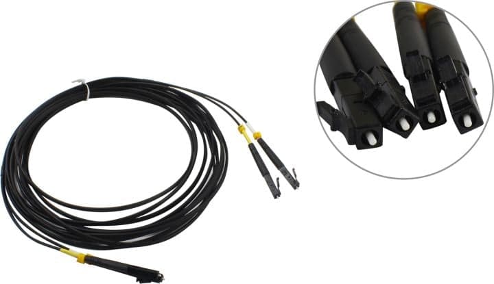 Hyperline <FC-D2-504-LC/PR-LC/PR-H-5M-LSZH-BK> Patch cord ВО, LC-LC, duplex, MM 50/125 5м