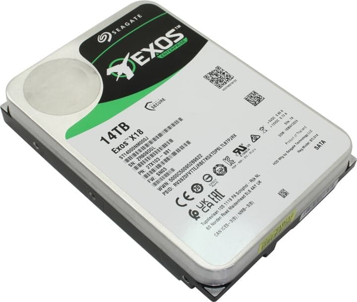 HDD 14 Tb SATA 6Gb/s Seagate Exos X18 <ST14000NM000J> 3.5" 7200rpm 256Mb