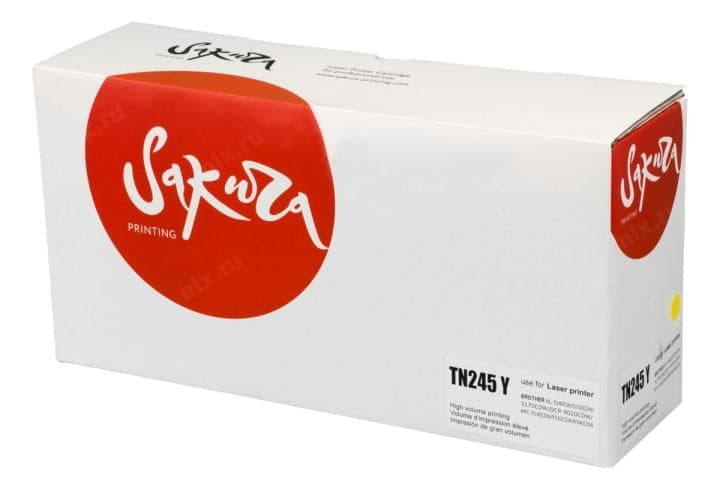SATN245Y Картридж SAKURA TN245Y для Brother HL-3140/3150/3170, DCP-9020, MFC-9140/9330/9340, желтый, 2 200к.