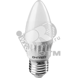 ОНЛАЙТ 19209 Лампа светодиодная LED 6вт E27 белый матовая свеча ОНЛАЙТ (71631 OLL-C37)