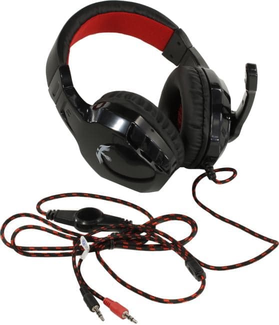 Наушники с микрофоном OKLICK HS-L320G <Black-Red> (шнур 1.9м) <359482>