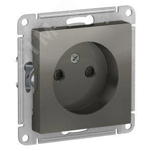 Розетка Systeme Electric ATN000949 AtlasDesign, без заземления, со шторками, 16А, механизм, сталь