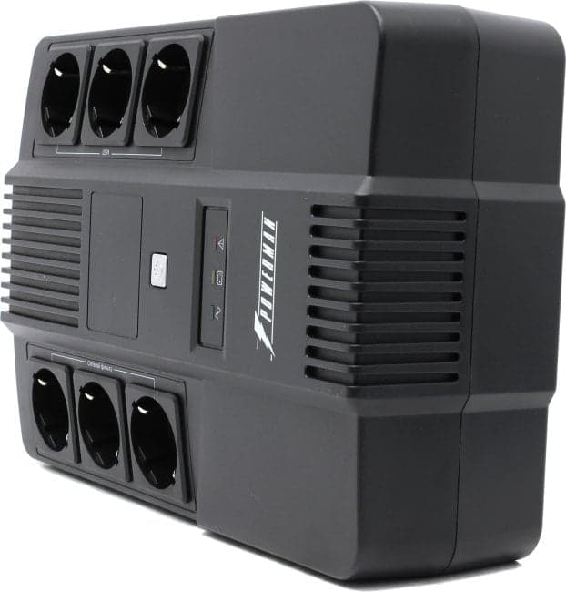 UPS 800VA PowerMAN Brick 800, 6 евро розеток, защита телефонной линии/RJ45