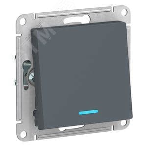 Переключатель 1-клавишный с подсветкой, сх.6а, 10АХ, механизм SE AtlasDesign Грифель