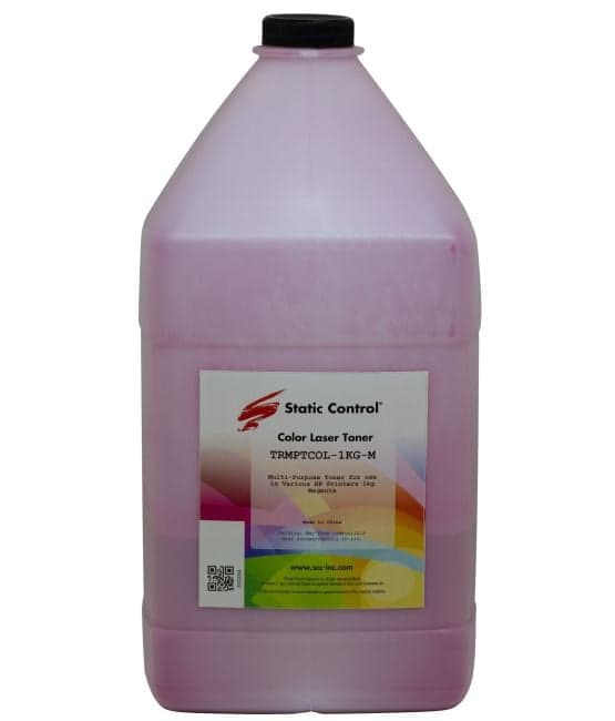 Тонер Static Control TRMPTCOL-1KG-M пурпурный флакон 1000гр. для принтера HP CLJCP1515/ Canon MF8330