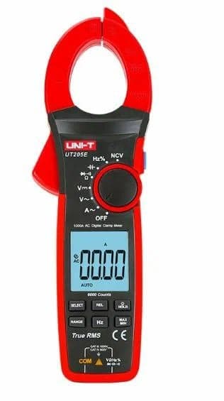 UNI-T Токоизмерительные клещи UT205E Напряжение постоянного/переменного тока (1000 В); переменный ток (1000А); Сопротив