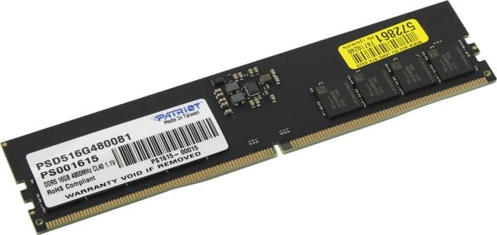 Patriot Signature Line <PSD516G480081> DDR5 DIMM 16Gb <PC5-38400> CL40