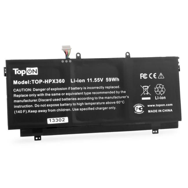 TopON TOP-HPX360 Аккумулятор для ноутбука HP Spectre X360. 11.55V 5000mAh. PN: SH03-3S1P