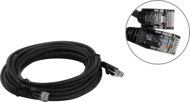Lanmaster <LAN-PC45/U5E-5.0-BK> Patch Cord UTP кат.5e LSZH, 5м, чёрный
