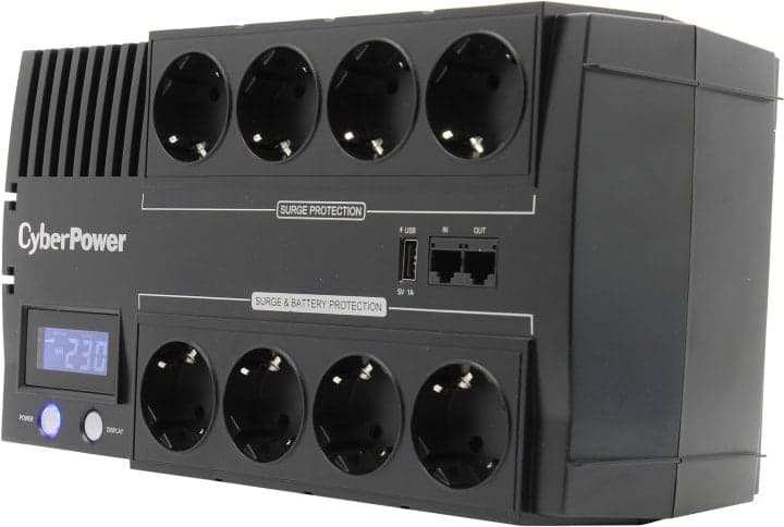 UPS 1200VA CyberPower BRICs LCD <BR1200ELCD> защита телефонной линии/RJ45,USB,+USB для зарядки мобильных устройств