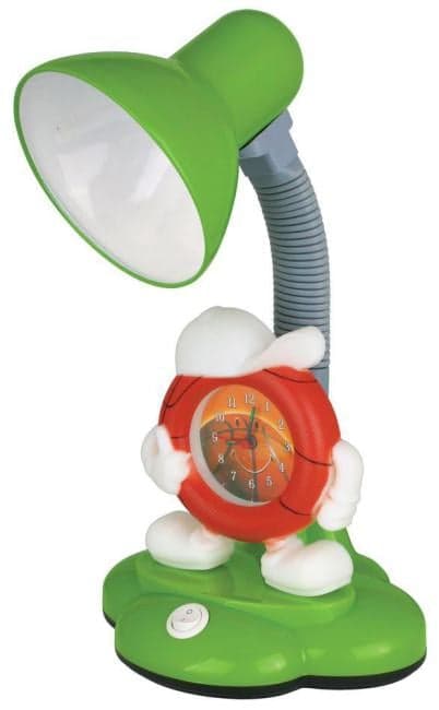 CAMELION KD-388 C05 зелёный (Светильник настольный с часами, 230В, 40Вт, E27)