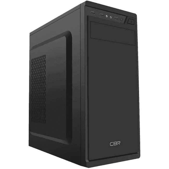 PCC-ATX-J02-WPSU CBR Корпус ATX Miditower J02, без БП, 1*USB 3.0, 2*USB 2.0, HD Audio+Mic,Black