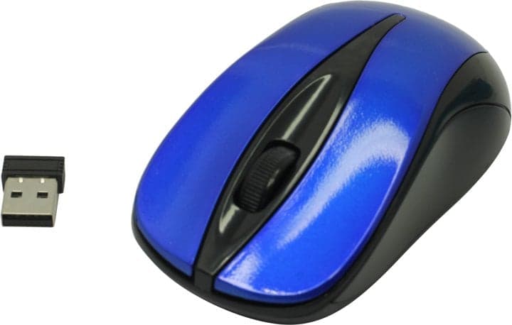 OKLICK Wireless Optical Mouse <675MW> <Black&Blue> (RTL) USB 3btn+Roll <1025918>