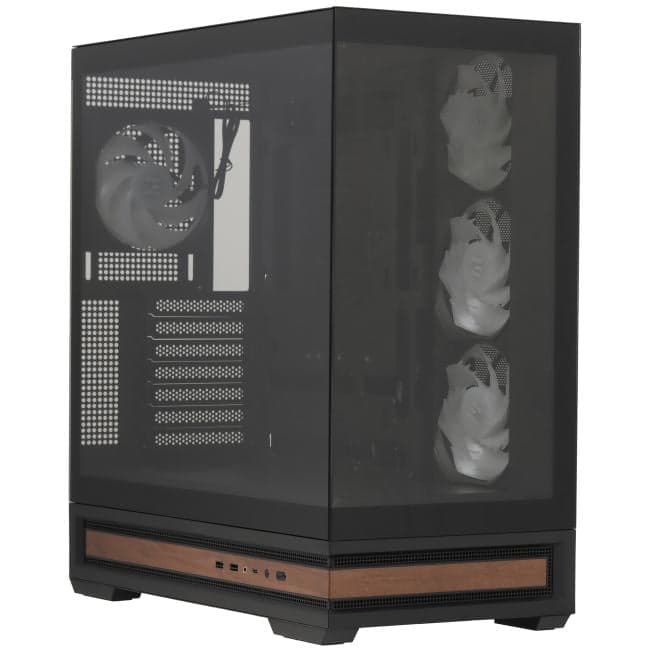 ZALMAN P40 NAMU, ATX, BLACK, WINDOW, WOODEN ELEMENTS, 2xCombo(2.5” or 3.5”), 1xUSB TYPE-C, 2xUSB3.0, SIDE 3x120mm ARGB