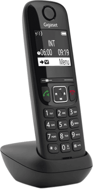 Р/трубка Siemens Gigaset AS690HX <Black> (трубка с ЖК диспл., База) стандарт-DECT