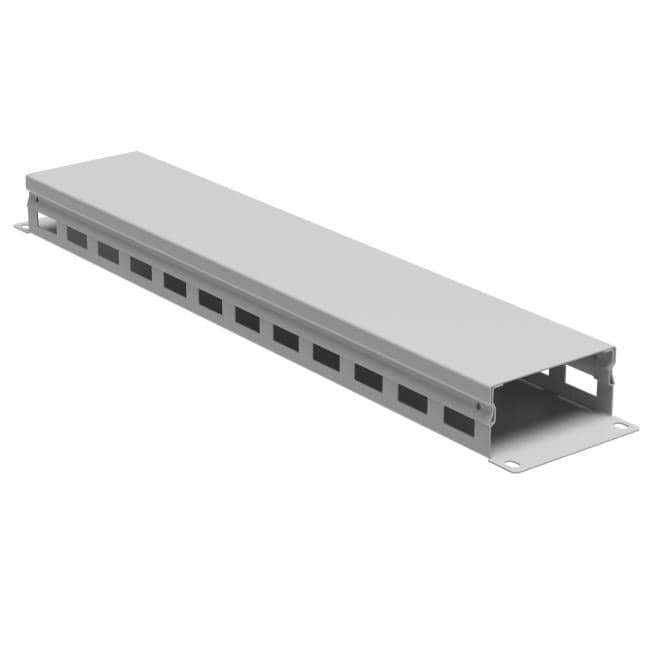 Кабельный организатор DKC R5CP1942HE 19" с крышкой 2U, глубина 40 мм, RAL7035, "RAM telecom"