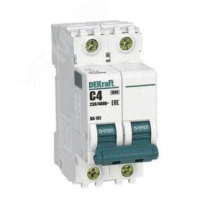 Автоматический выключатель DEKraft 11209DEK ВА-101 - 2P, тип хар-ки C, 4 А, 230 В AC, 4.5кА