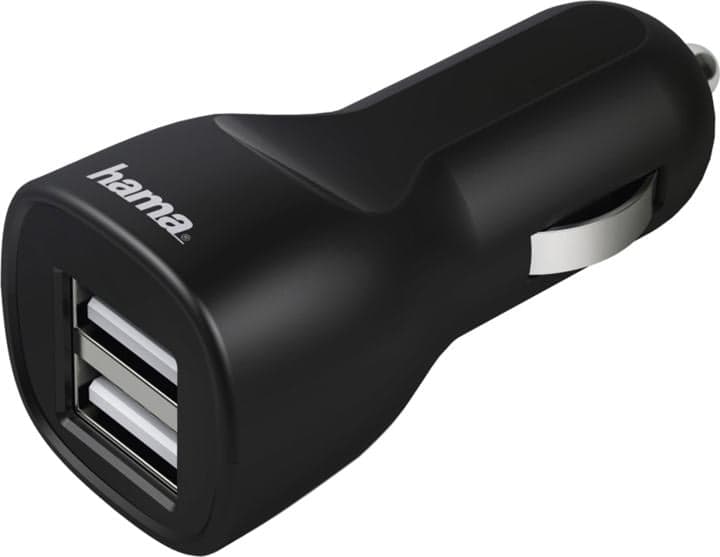 Hama <173624> Автомобильное зарядное уст-во USB (Вх. DC12-24V, Вых. DC5V, 12W, 2xUSB)