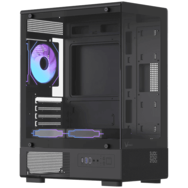 CRYSTAL Z1CM PLUS BLACK AR V2 Корпус Formula Crystal Z1CM Plus AR v2 черный без БП mATX 5x120mm 1xUSB3.0 audio bott PSU