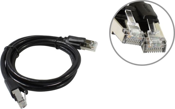 Vention <IKKBF> Patch Cord SFTP кат.8 1м, чёрный