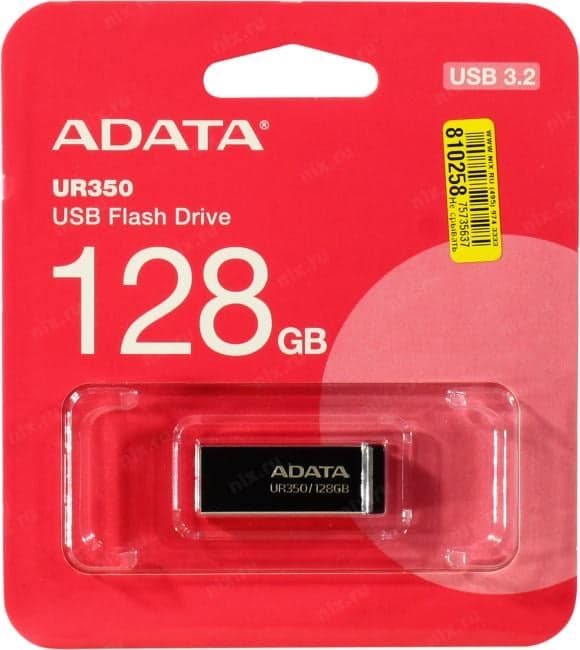 ADATA UR350 <UR350-128G-RSR/BK> USB3.2 Flash Drive 128Gb