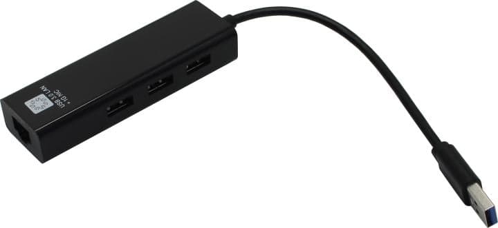 5bites <UA3-45-04BK> адаптер USB3.0 --> UTP 1000Mbps + 3-port USB3.0 Hub