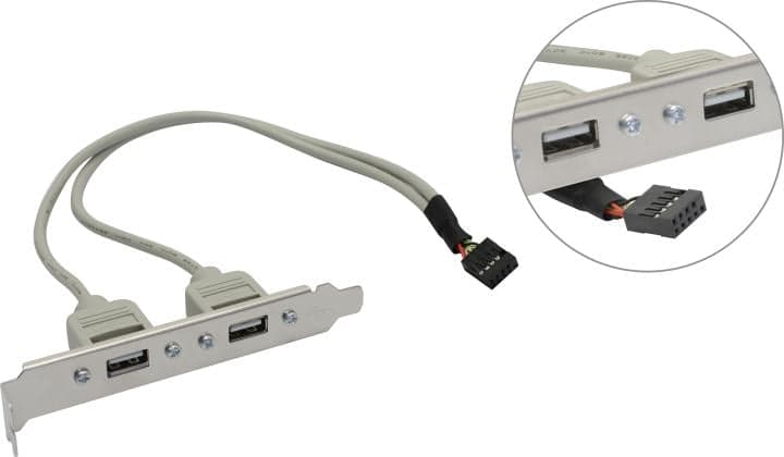Orient <C086L30> Планка портов в корпус 2xUSB2.0