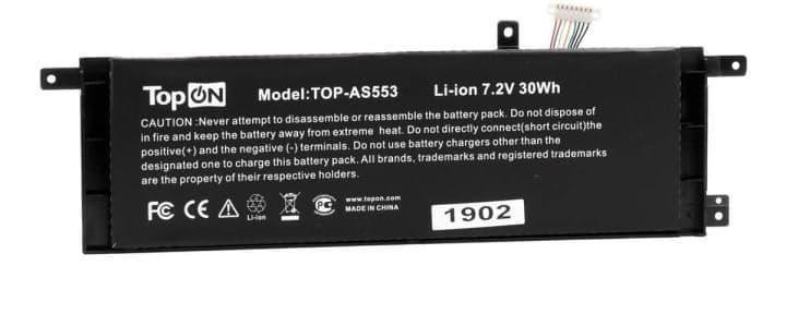 TopON TOP-AS553 Аккумулятор для ноутбука Asus X553MA, X453MA 7.2V 4166mAh PN: B21N1329