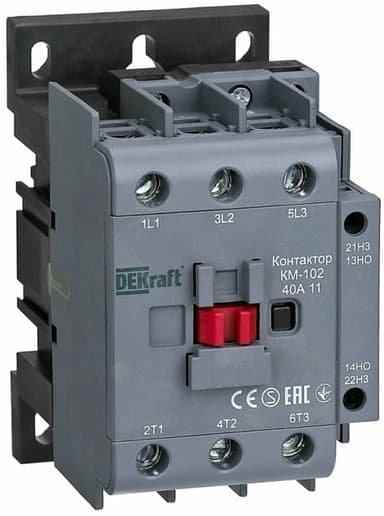 Schneider Electric 22006DEK Контактор 40А 220В/230В АС3 АС4 1НО+1НЗ КМ-102