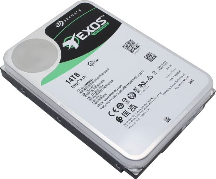 HDD 14 Tb SAS 12Gb/s Seagate Exos X18 <ST14000NM004J> 3.5" 7200rpm 256Mb