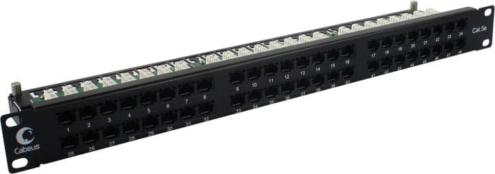 Patch Panel 19" 1U UTP 48 port кат.5e Cabeus <PLHD-48-Cat.5e-Dual> разъём KRONE&110 (dual IDC) <7487c>